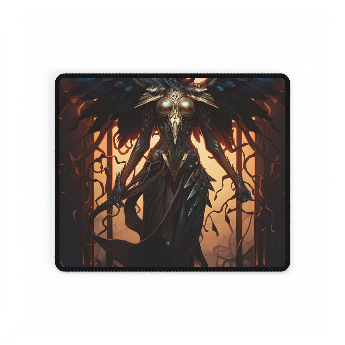 The Dark Guardian: Mysterious Protector of the Rocky Surface - Desk Mat