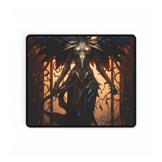The Dark Guardian: Mysterious Protector of the Rocky Surface - Desk Mat