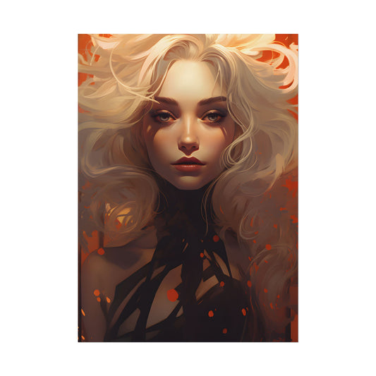 Neutral Portrait: Close-Up Black Top Artwork - Poster