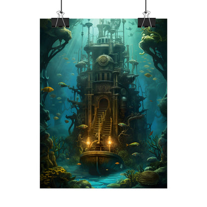 Steampunk Undersea Odyssey: A Journey on the Nautilus - Poster
