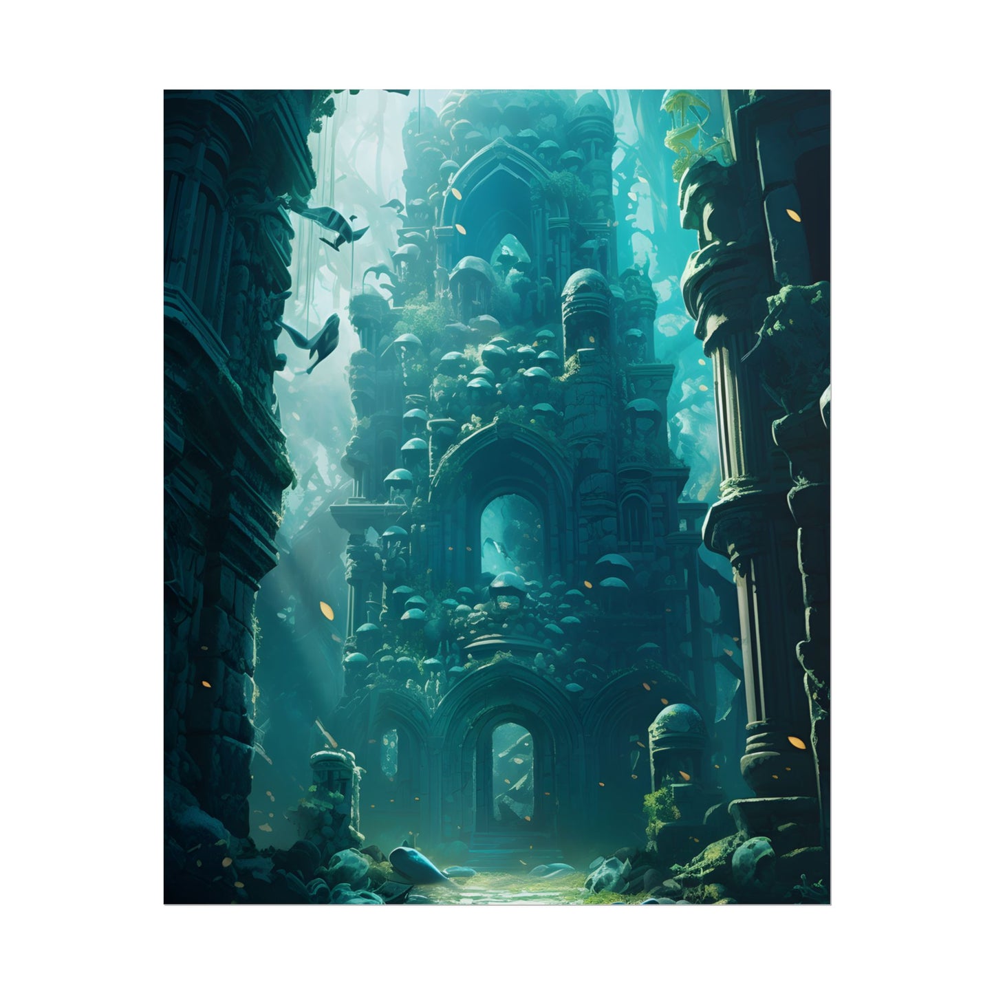 Lost Underwater Civilization: Ancient Artifacts in Mysterious Depths - Poster