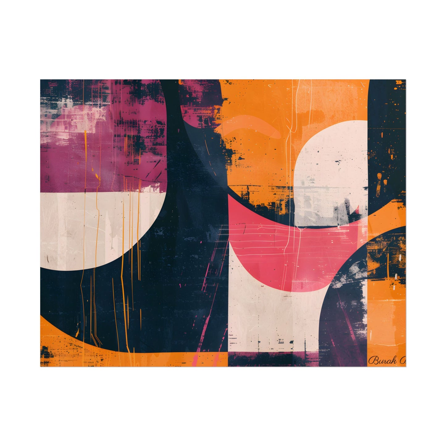 Vibrant Abstract Geometries: Colorful Artwork in Bold Shades - Poster