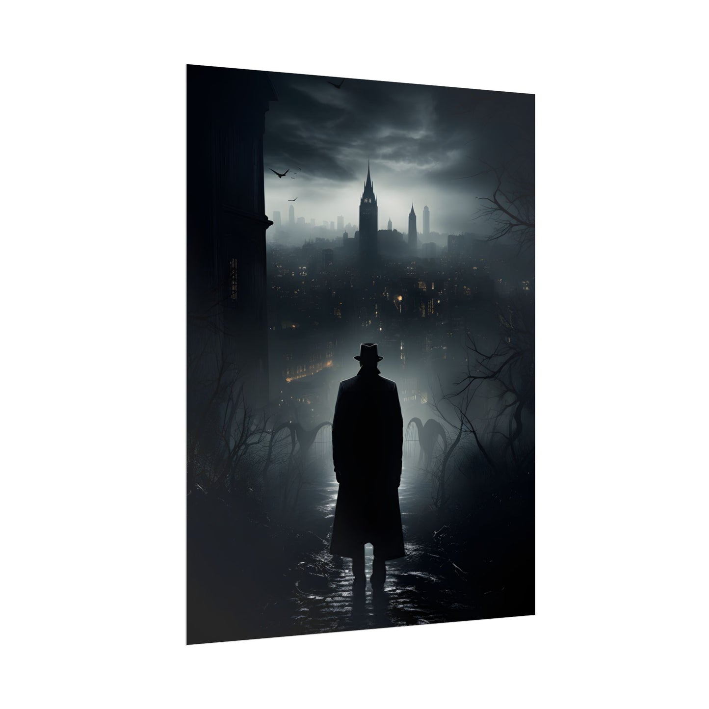 Dark Streets, Hard-Boiled: Urban Fantasy Detective Artwork - Poster