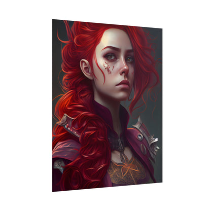 Realistic Red Hair Portrait: Soft Light Artwork - Poster