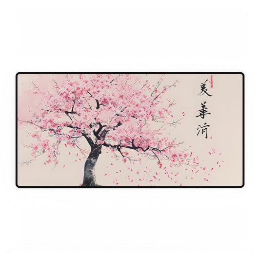 Japanese Cherry Blossom Art: Springtime Painting - Desk Mat