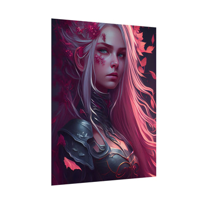 Astonishing Female Portrait with Pink Hair: Artistic Vision - Poster
