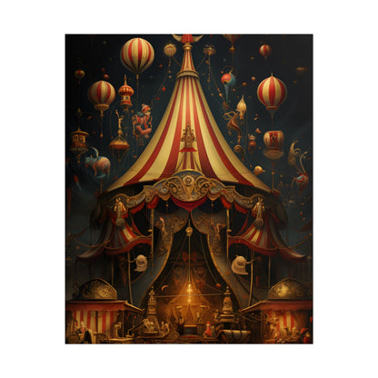 Whimsical Clockwork Circus: Fantastical Art with Vibrant Details - Poster