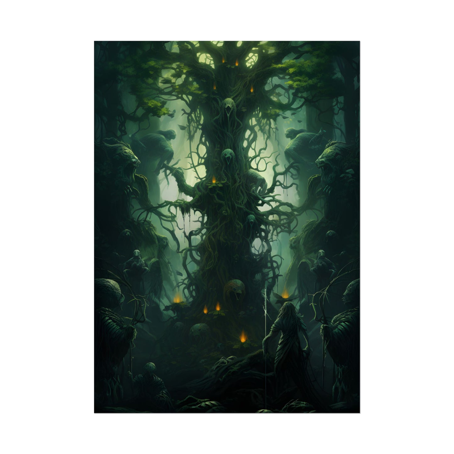 Mystical Forest Guardians: Ancient Tree Spirits Unite - Poster