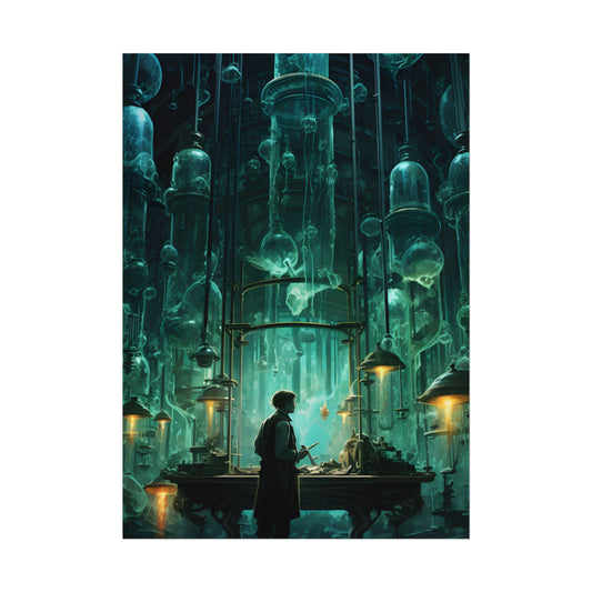 Mysterious Lab Scene: Scientific Research Artwork - Poster