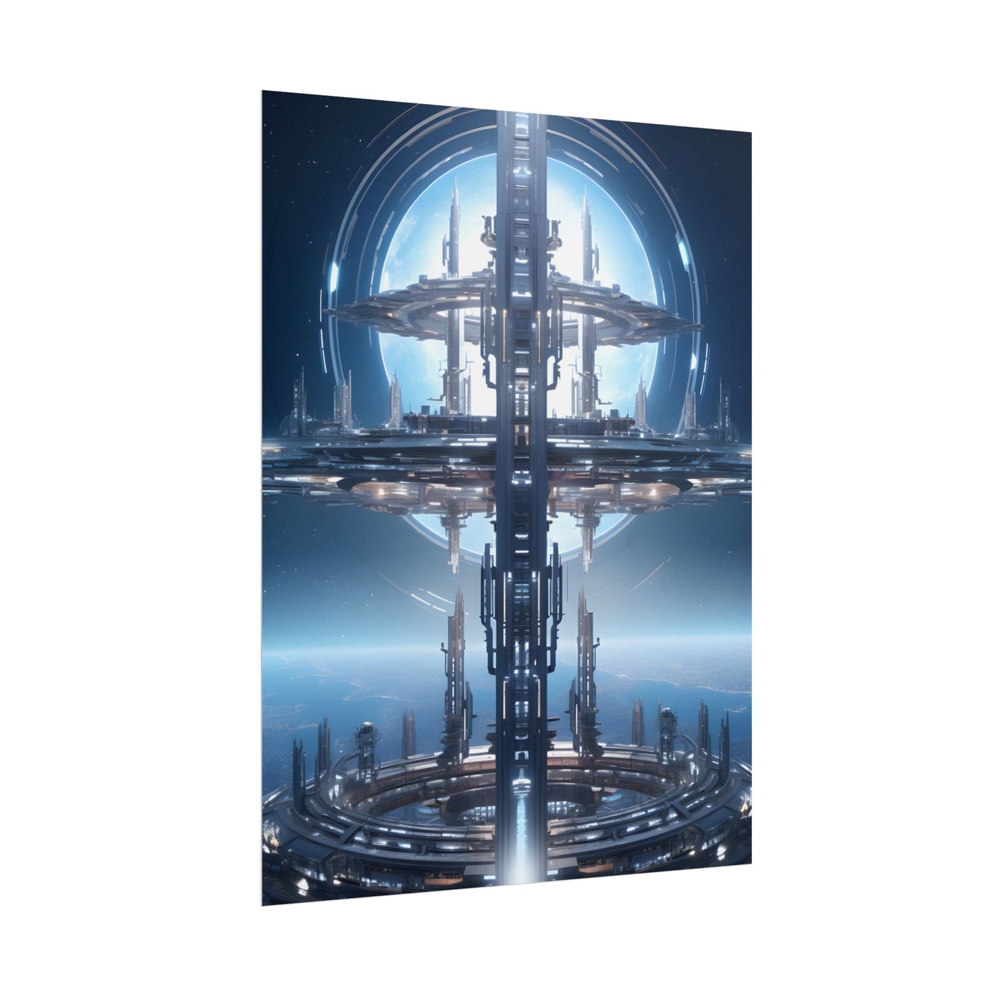 Massive Orbital Space Station: Detailed Artwork - Poster