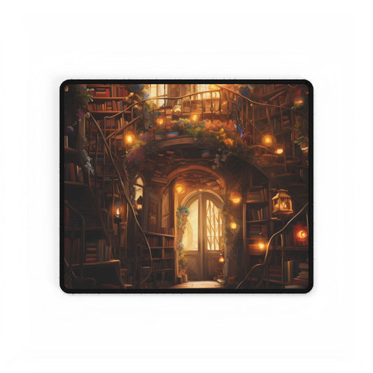 Magical Whimsy: Discovering Enchanted Bookshelves - Desk Mat