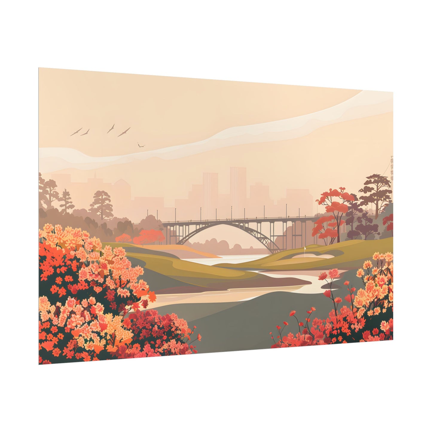 Retro Golf at Augusta: Vintage Illustration - Poster