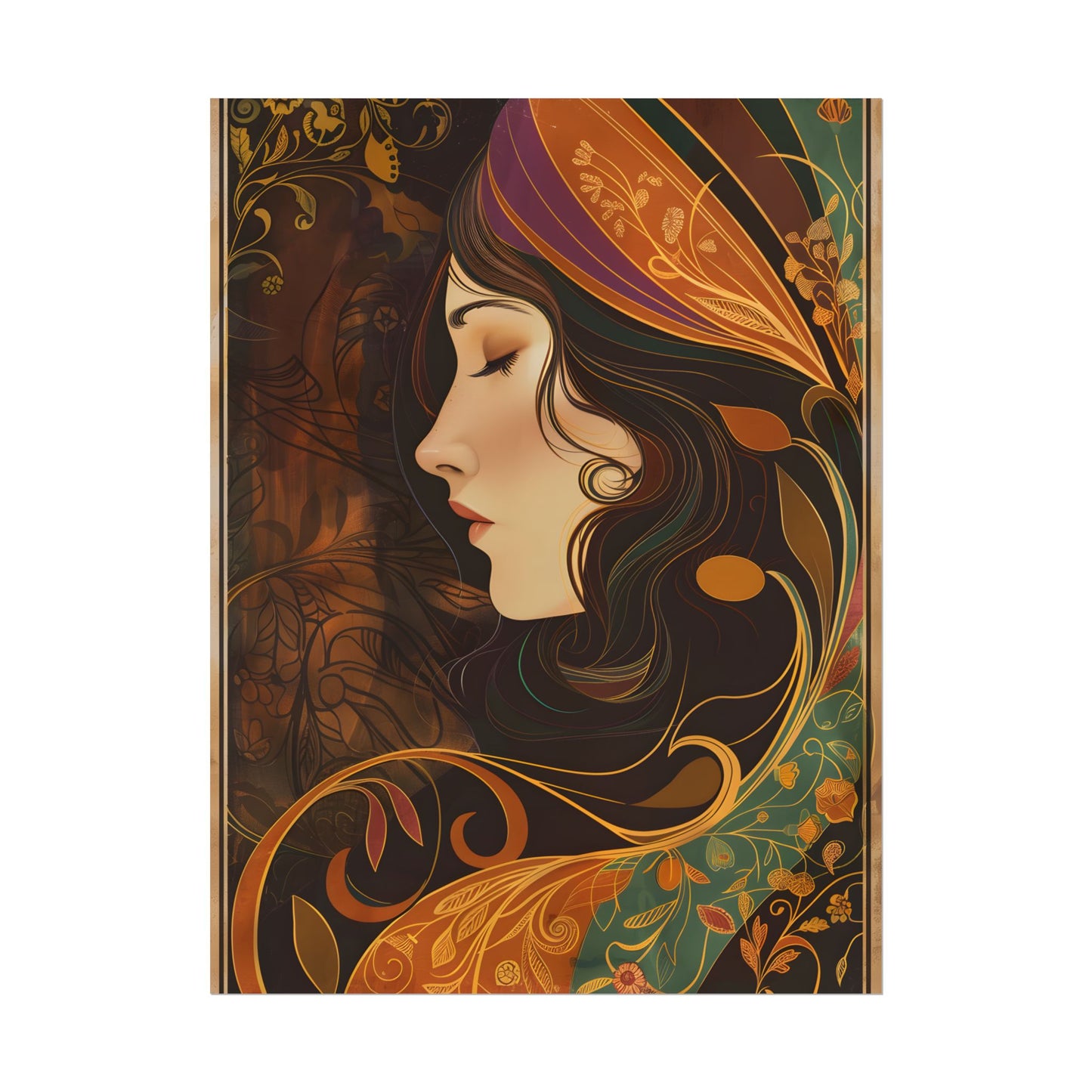 Vintage Art Nouveau Poster: Elegant Design - Poster