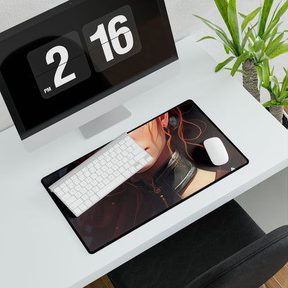 Redheaded Beauty: Formal Portrait in Dark Dress - Desk Mat