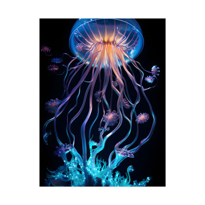 Bioluminescent Oceanic Ballet: A Mesmerizing Performance - Poster