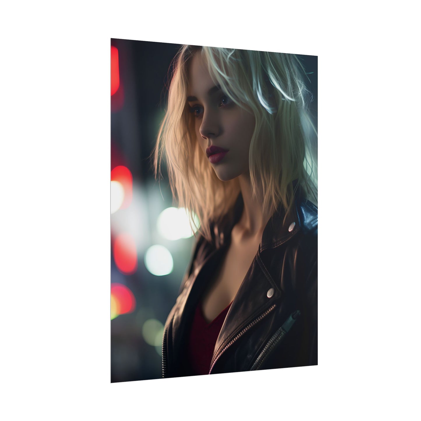 Cyberpunk Youth: Close-Up Portrait - Poster