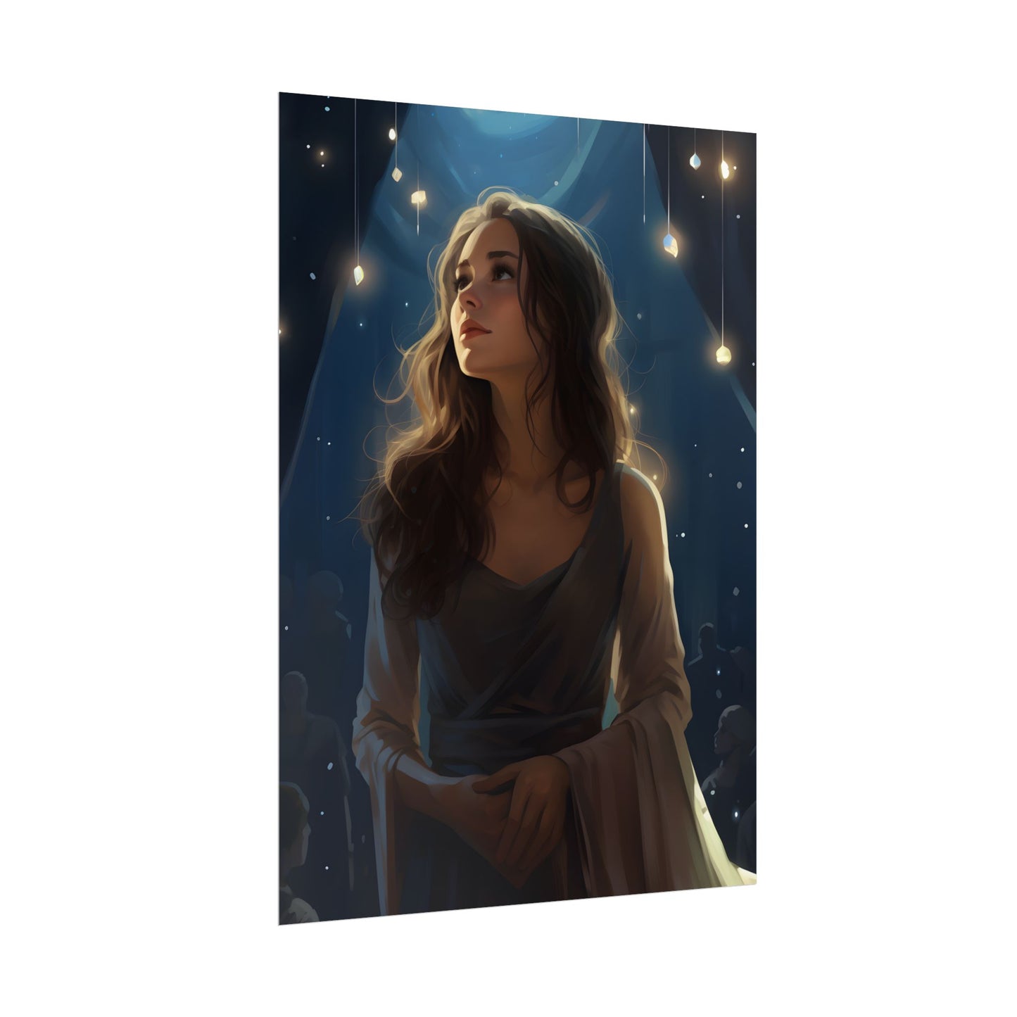 Contemplative Moment: A Person in Reflection - Dark Colored Portrait - Poster