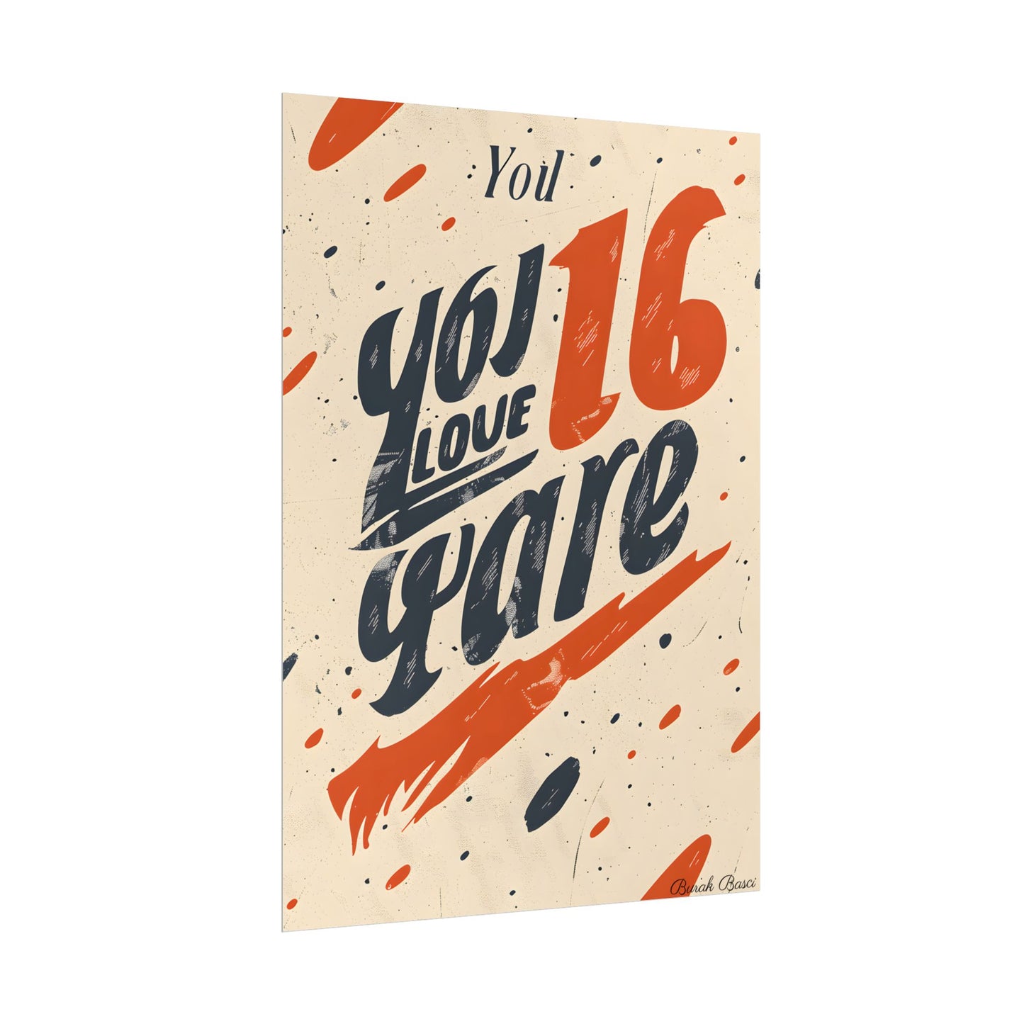 Vintage Distressed Poster Art: Red A - Poster