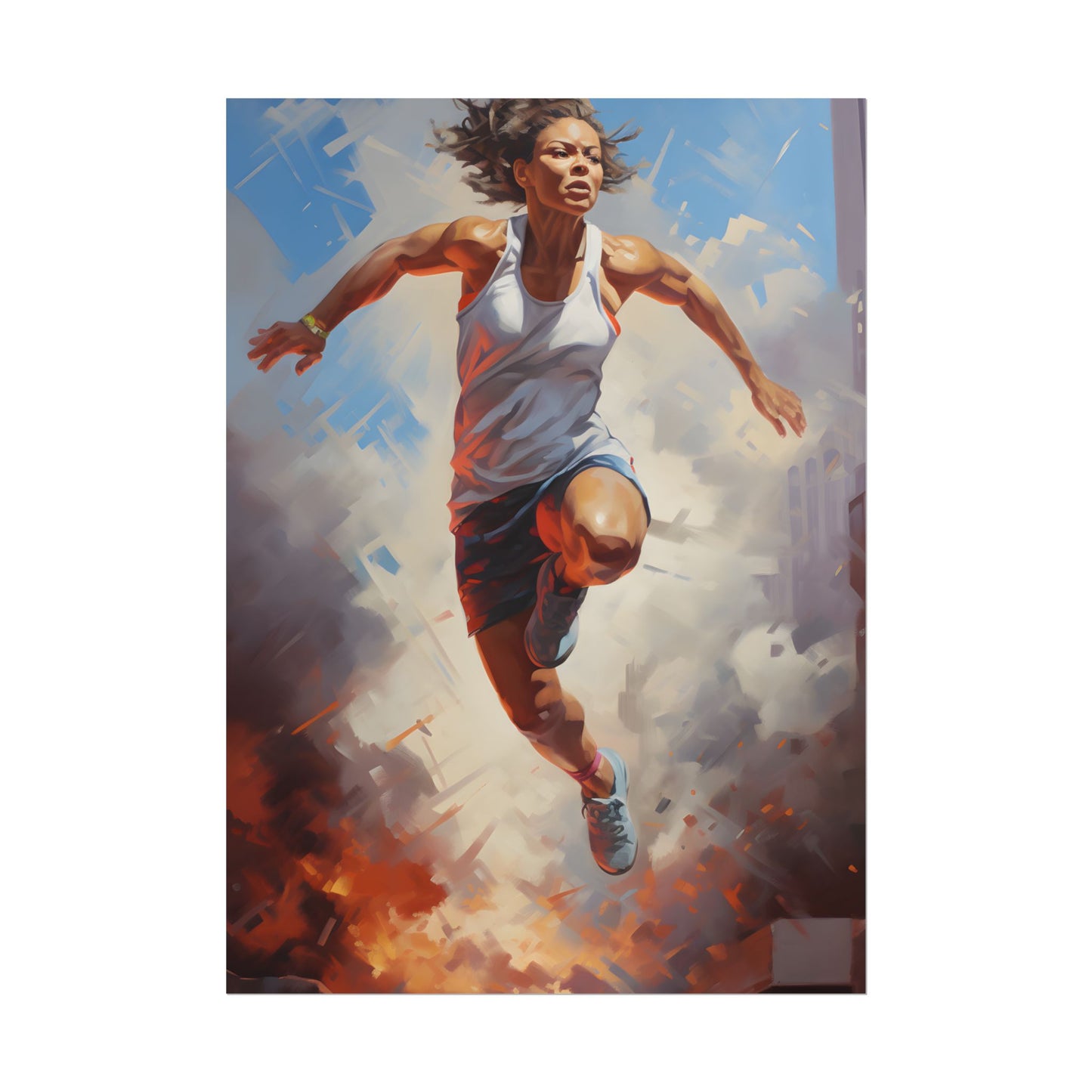 Passionate Athlete: Dedicated Portrait - Poster