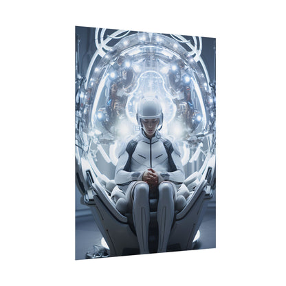 Elderly Man in a Complex Web: Medical Experiment Artwork - Poster