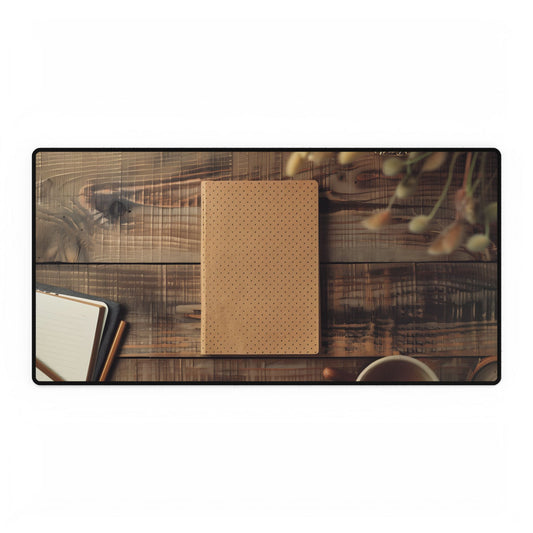 Minimalist Notebook with Embossed Dot Pattern: Flat Design Artwork - Desk Mat