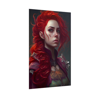 Realistic Red Hair Portrait: Soft Light Artwork - Poster