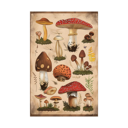 Vibrant Mushroom Species Poster: A Colorful Collection - Poster