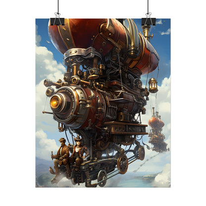Steam Powered Sky-Liner Thrill Ride: Steampunk Race on Colum - Poster