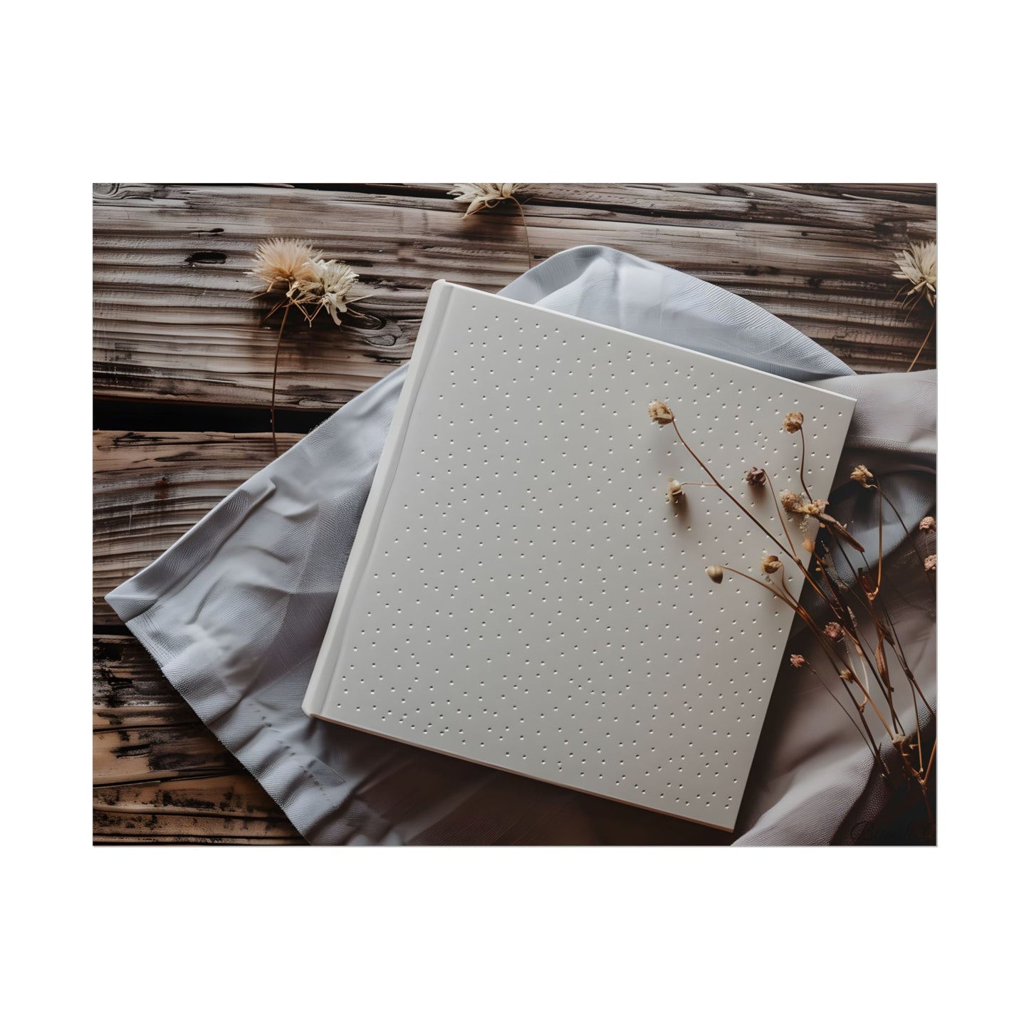Minimalist Notebook with Embossed Dot Pattern - Poster