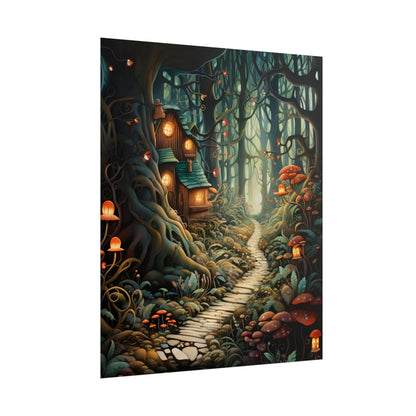 Whimsical Cartoon Forest Scene - Poster