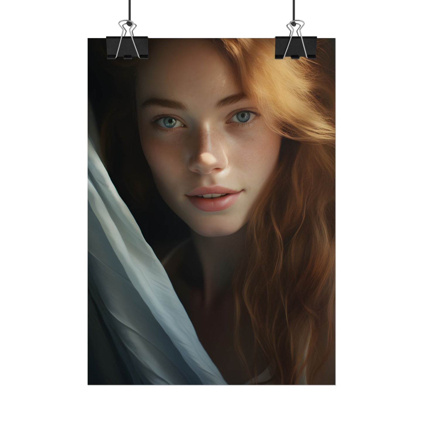 Close-Up Portrait: Bright Smile & Sharp Lips Artwork - Poster