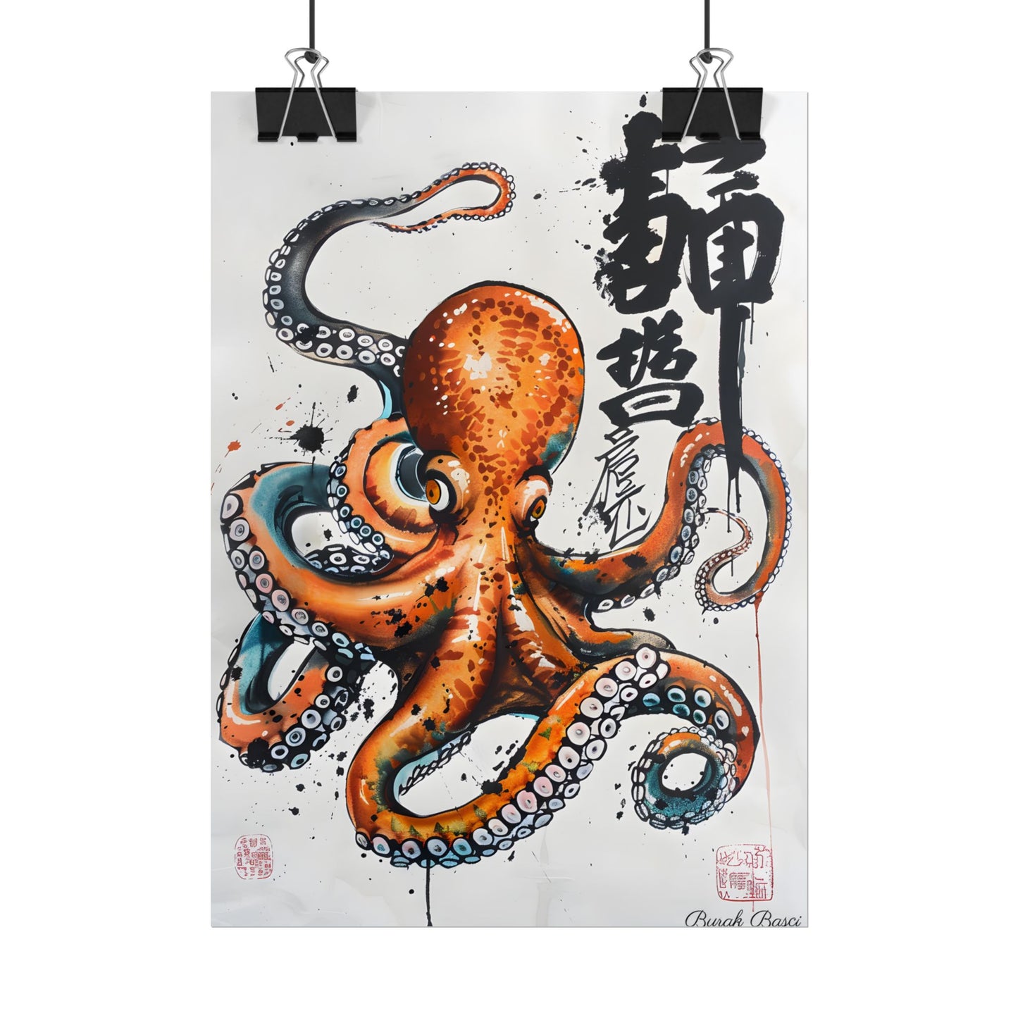 Japanese Ukiyo-e Octopus: Traditional Artwork Print - Poster