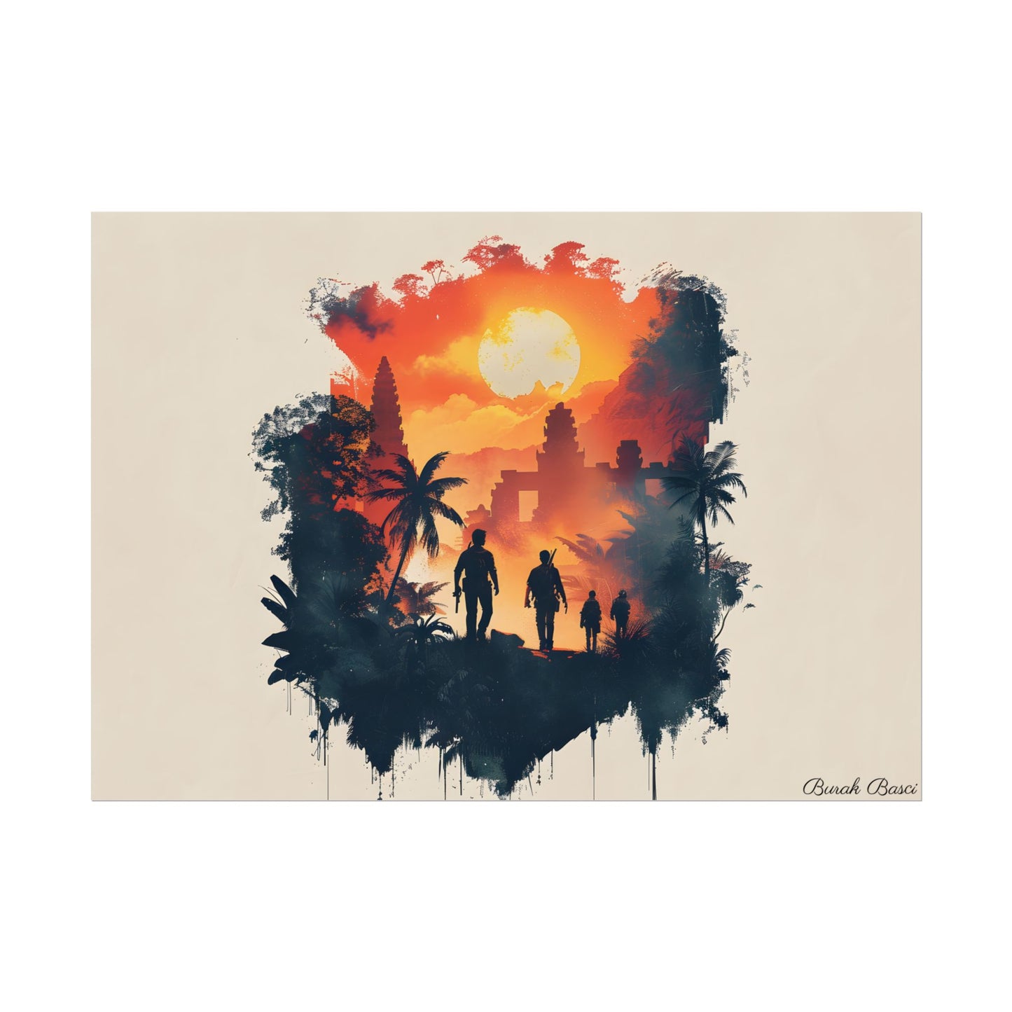 Nathan Drake's Adventure: Minimalist Illustration - Poster