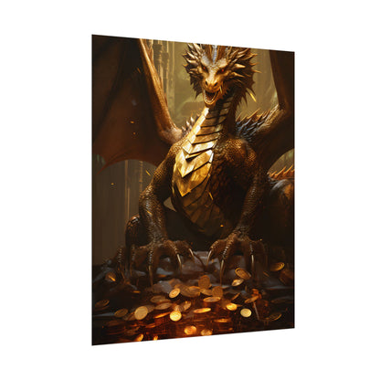 Majestic Dragon Guardian: Fantasy Artwork in a Magical Lair - Poster