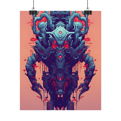 Neon Pixel Pets: Cyberpunk Synthwave Digital Art - Poster