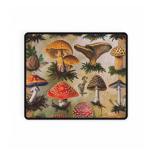 Vibrant Mushroom Poster: Colorful Fungi Artwork - Desk Mat