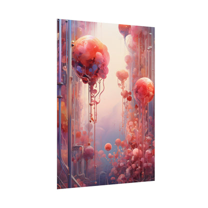 Futuristic Cyber Dreamscape: Abstract Digital Art - Poster