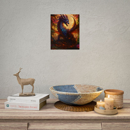 Majestic Dragon Guardian: Fantasy Landscape Art - Poster