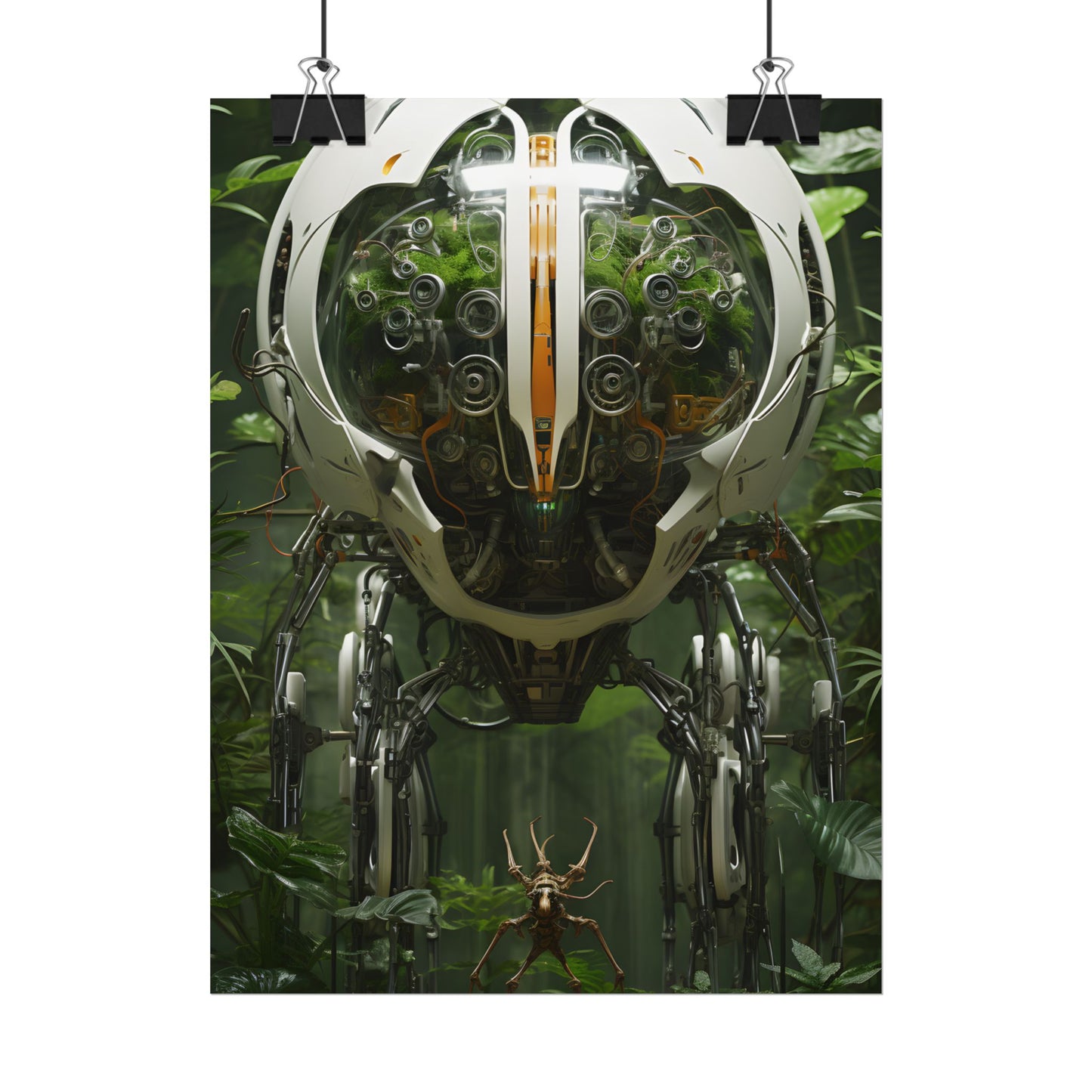 Robotic Wildlife Sanctuary: AI-Operated Nature Reserve Digital Art - Poster
