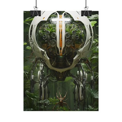 Robotic Wildlife Sanctuary: AI-Operated Nature Reserve Digital Art - Poster