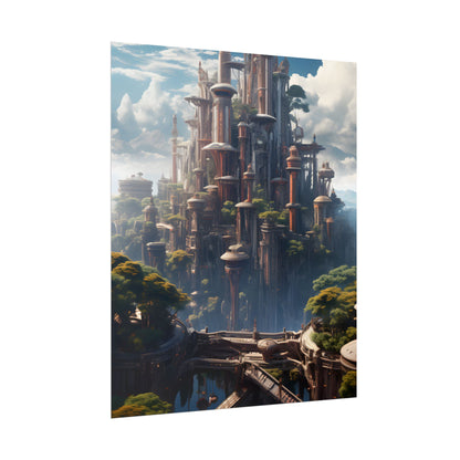 Floating City of Columbia: Breathtaking Modern Urban Landscape - Poster