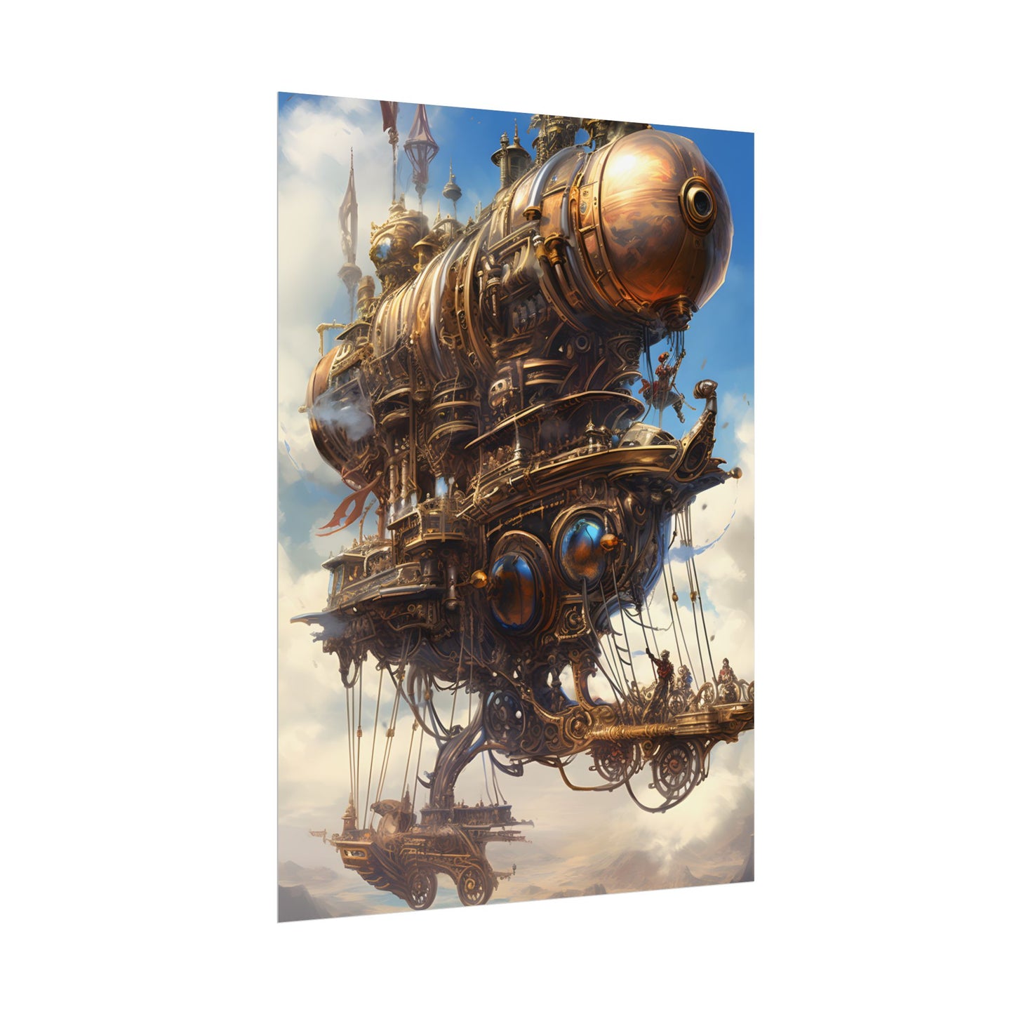 Steampunk Sky-Liner Race: Industrial City Dusk - Poster