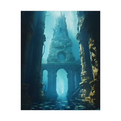 Lost Underwater Civilization: Ancient City Artwork - Poster