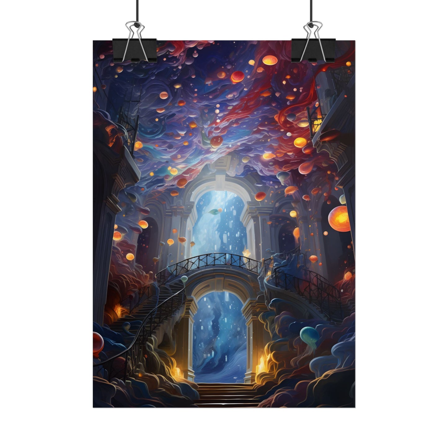 Celestial Art Gallery: Atmospheric Interior Space - Poster
