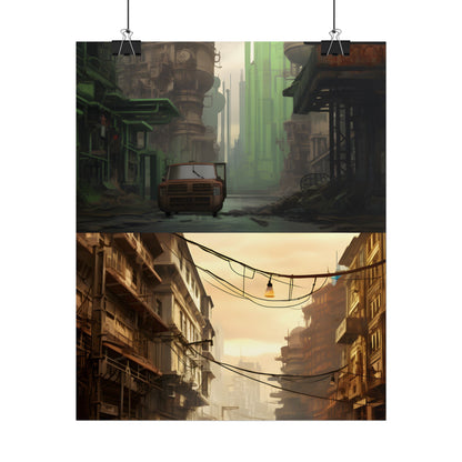 Steampunk Post-Apocalypse: Ruins of a Thriving City - Poster