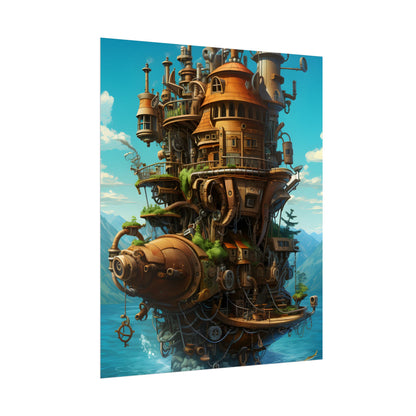 Oceanic Steampunk Treasure Dive: Underwater Adventure Artwork - Poster