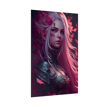 Astonishing Female Portrait with Pink Hair: Artistic Vision - Poster