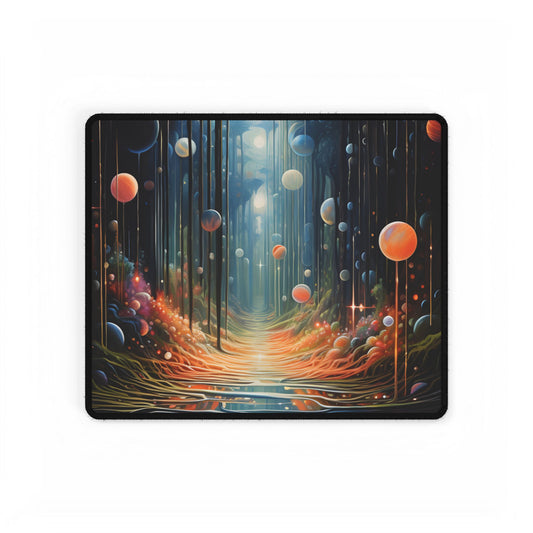Vibrant Celestial Art Gallery: Otherworldly Landscape - Desk Mat