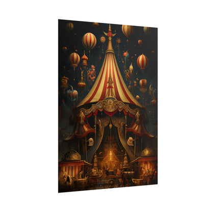 Whimsical Clockwork Circus: Fantastical Art with Vibrant Details - Poster