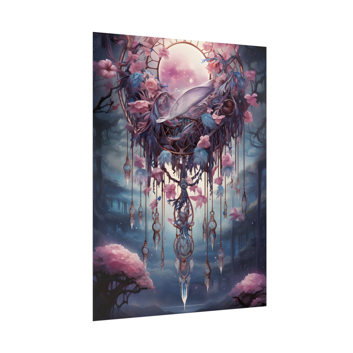 Surreal Landscape: Serene Tree in Vast Sky - Poster